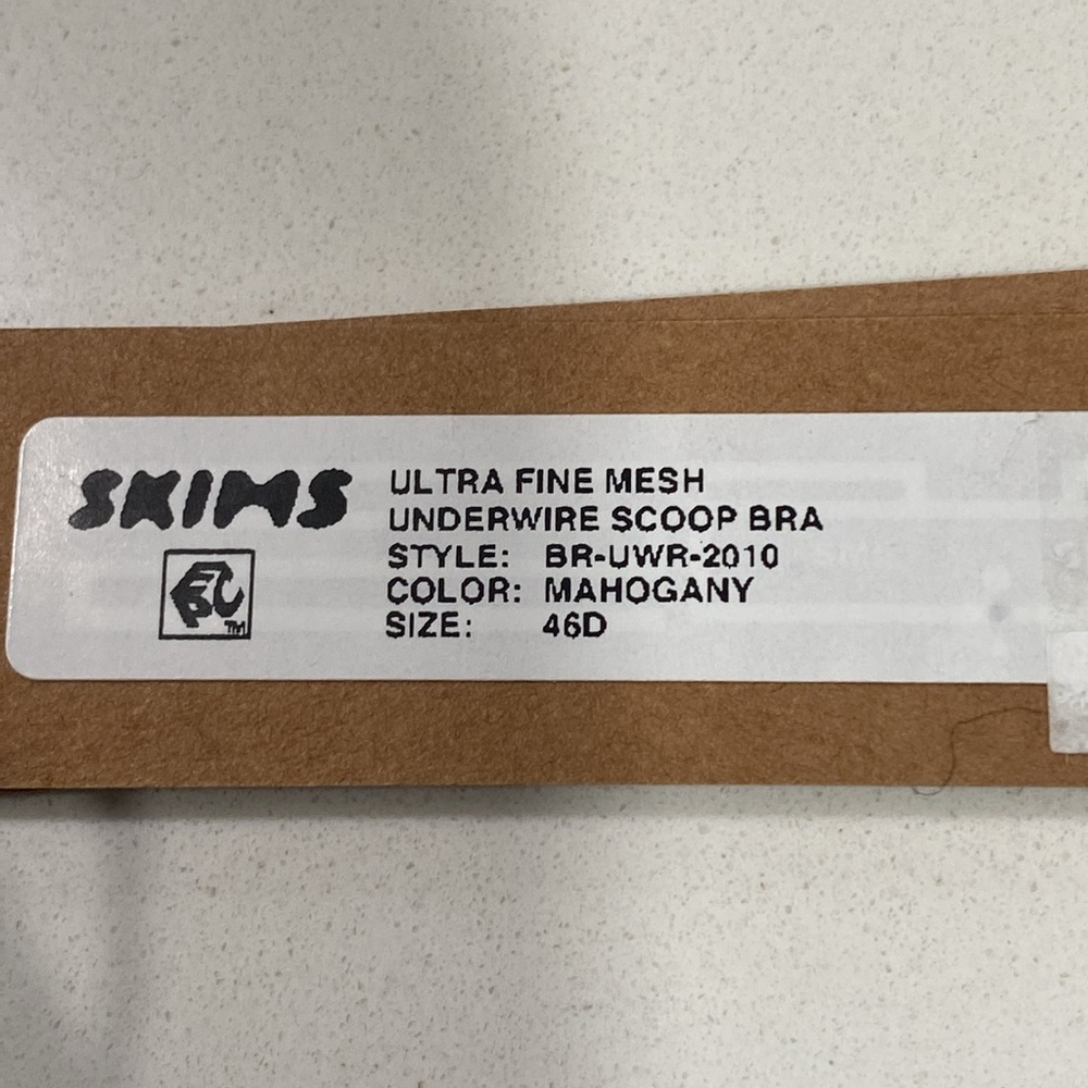 SKIMS Ultra Fine Mesh Underwire Scoop Bra in Mohogany 46D NWT - Picture 5 of 9